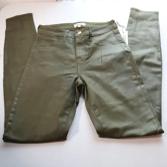 NEW L'Agence MargueriteHigh-RiseHunter CoatedJeans size 25 NWT